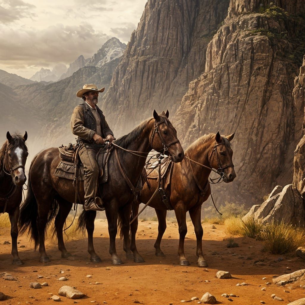 Old West Prospector in Sepia-Tone Portrait