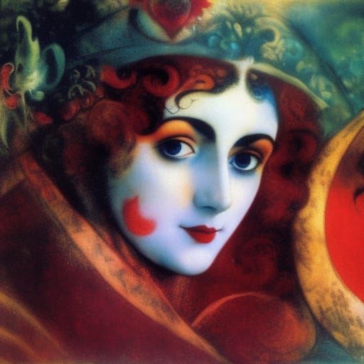 Surreal Vampire Portrait in Expressionist Style