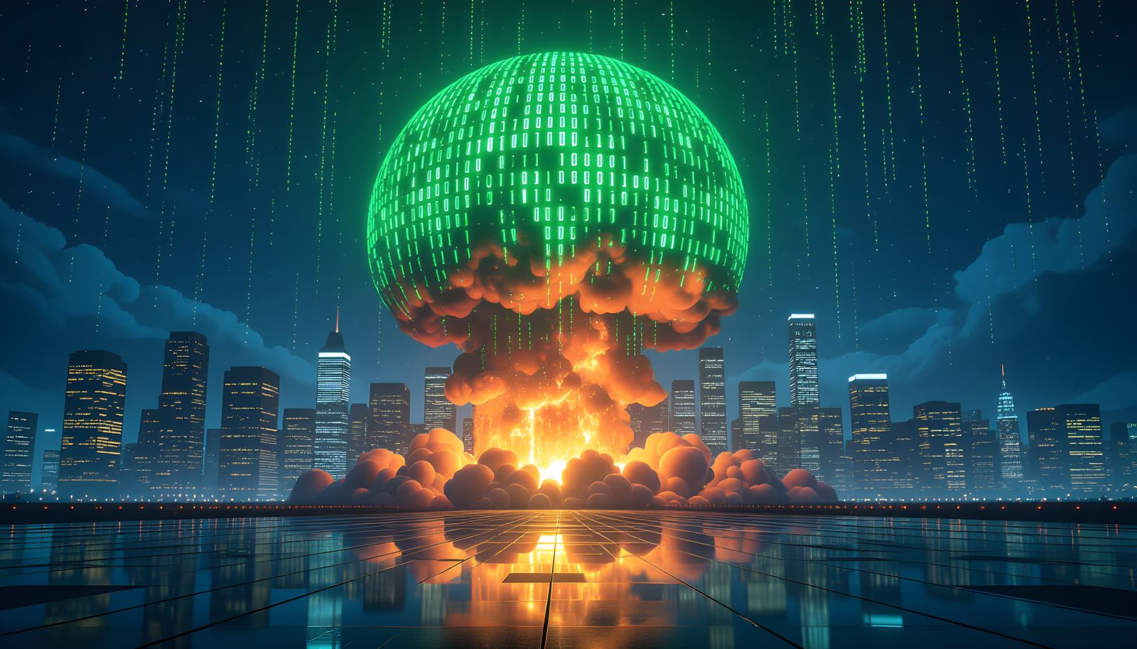 Matrix Nuclear Explosion in Digital Code Style