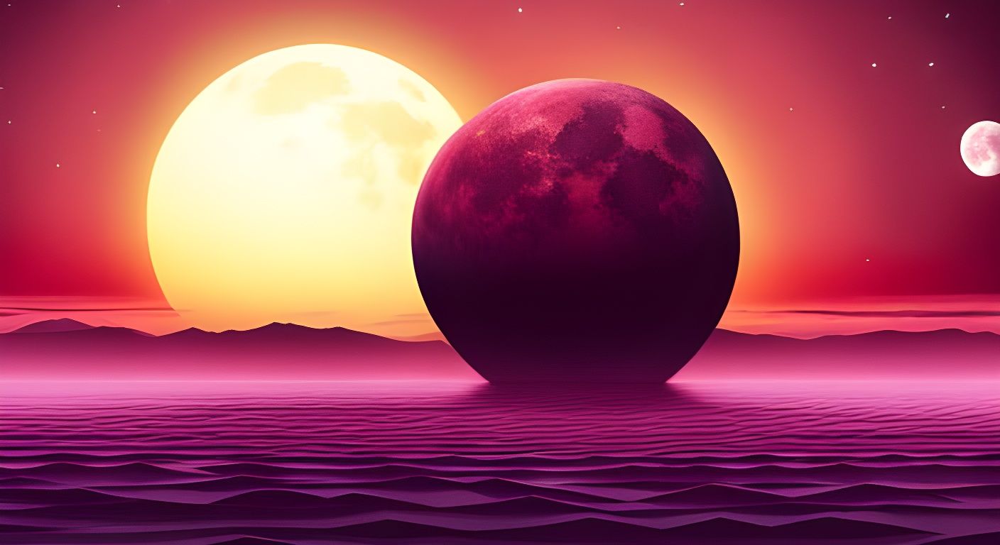 Red Sunrise on a Forbidden Planet with Three Moons