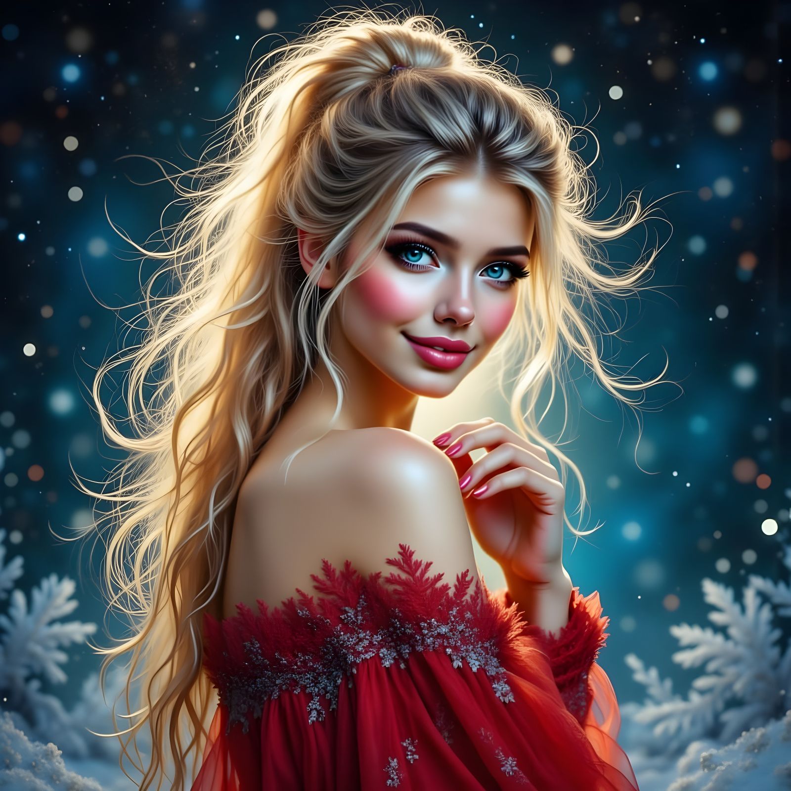 Golden Norse Goddess in Ethereal Portrait