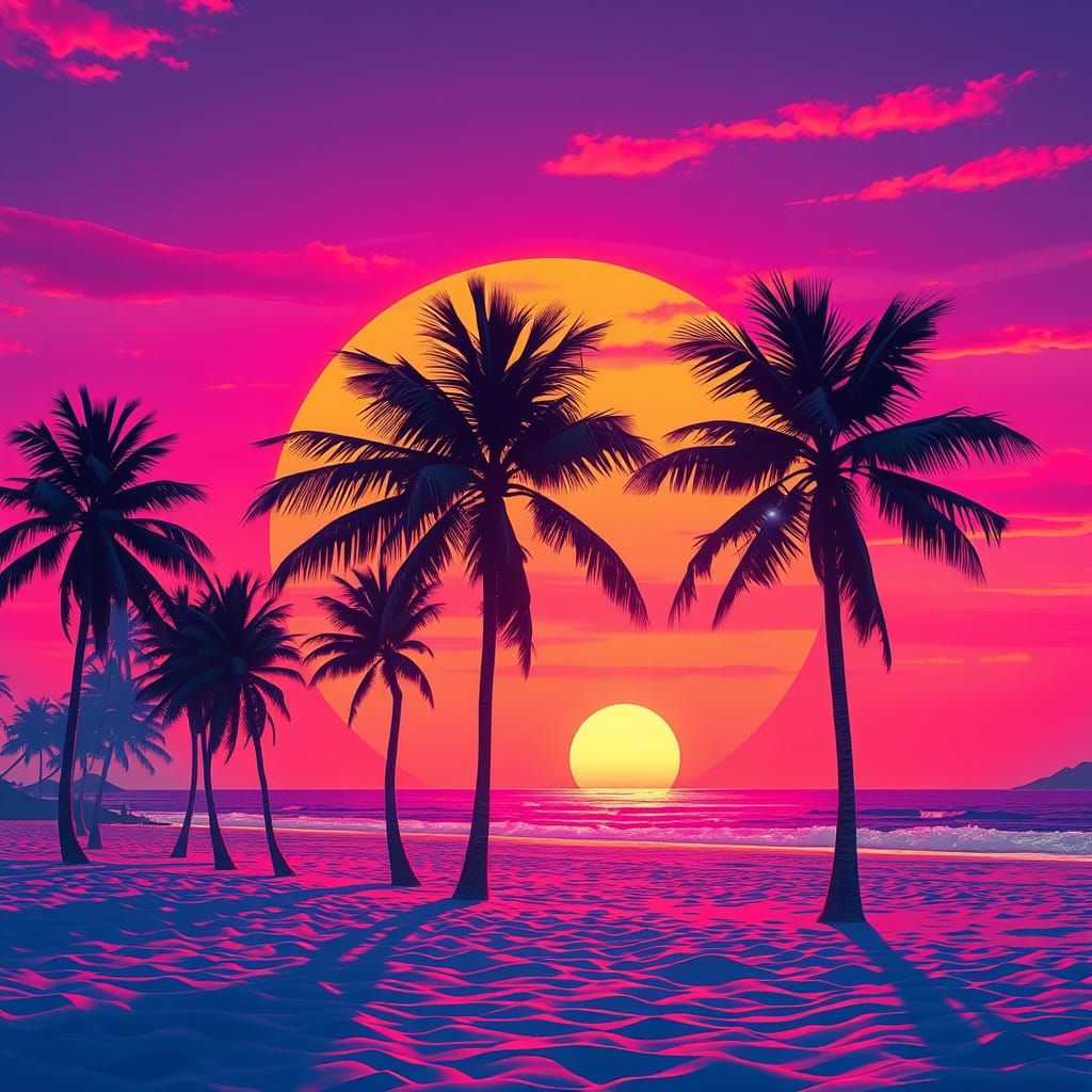 Cyberpunk Sunset Paradise