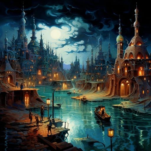 Lucifer's City: Detailed Intricate Metallic Etherealism