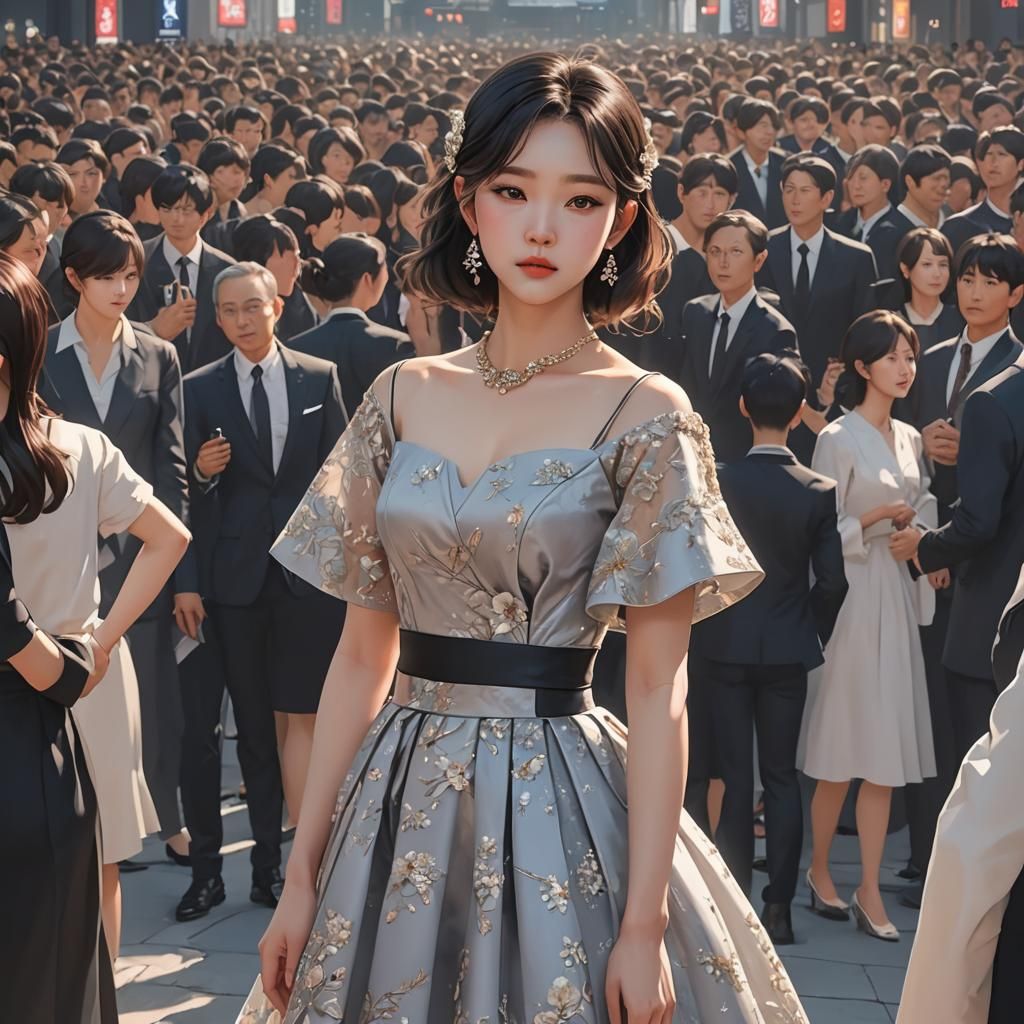 Korean Girl at Film Premiere: 3D Anime Art