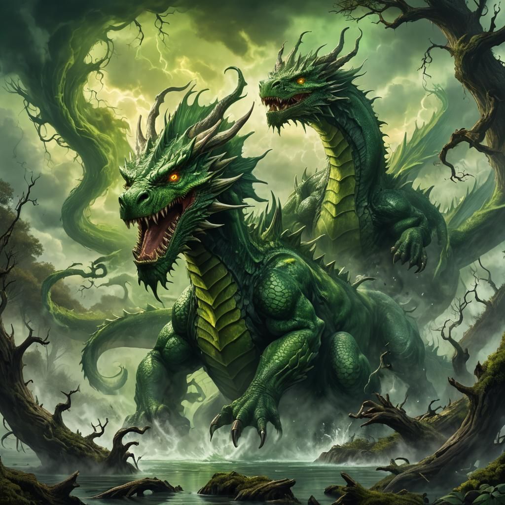 Magnificent Green Dragon Unleashes Toxic Cloud in Epic Fanta...