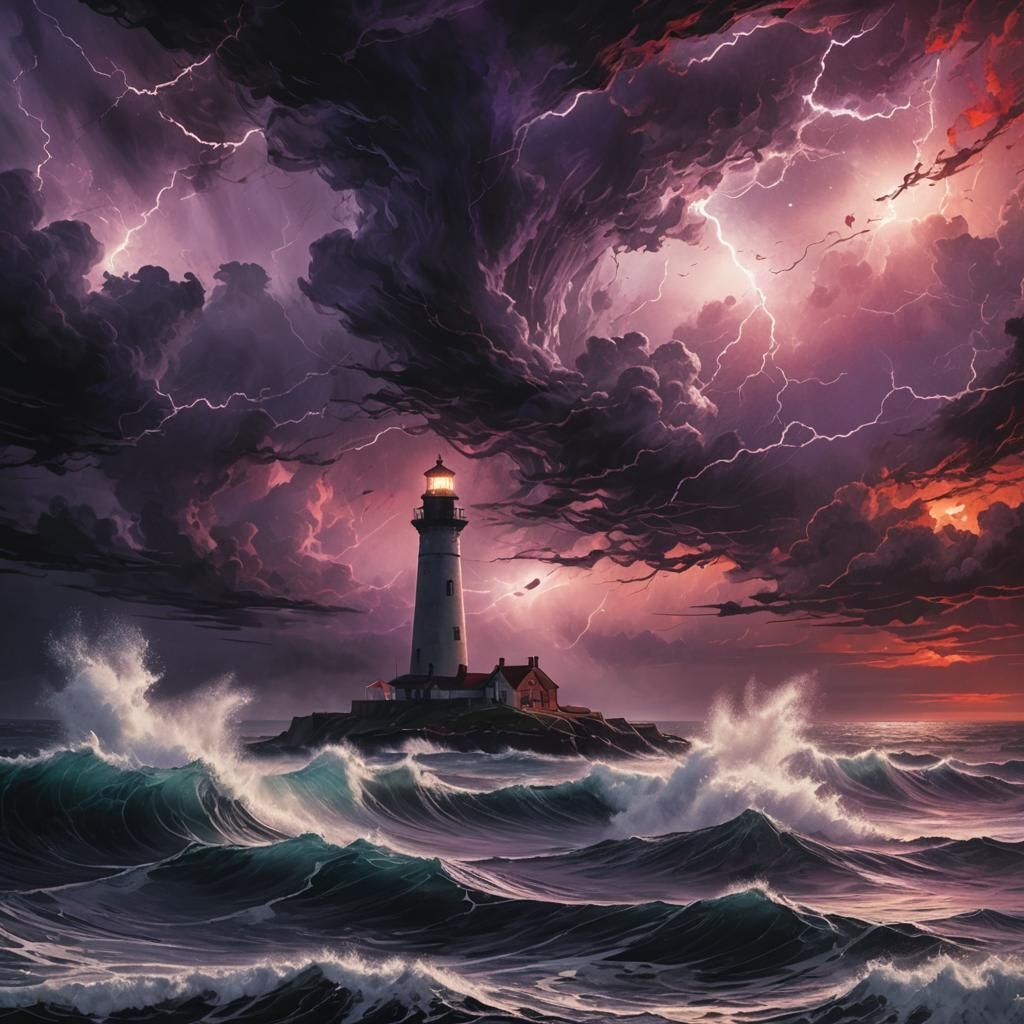 Galactic Lighthouse Shines Over Stormy Seas