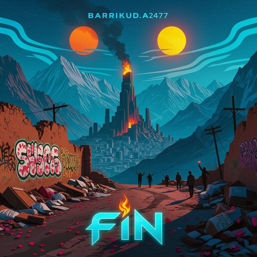 Post-Apocalyptic Cityscape Victory Celebration