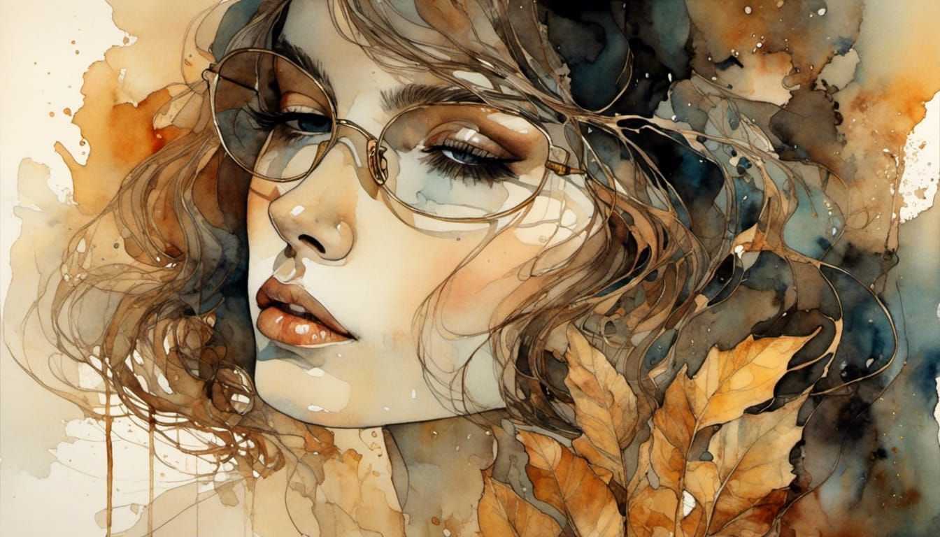 Woman Reading by Candlelight in Rembrandt Style