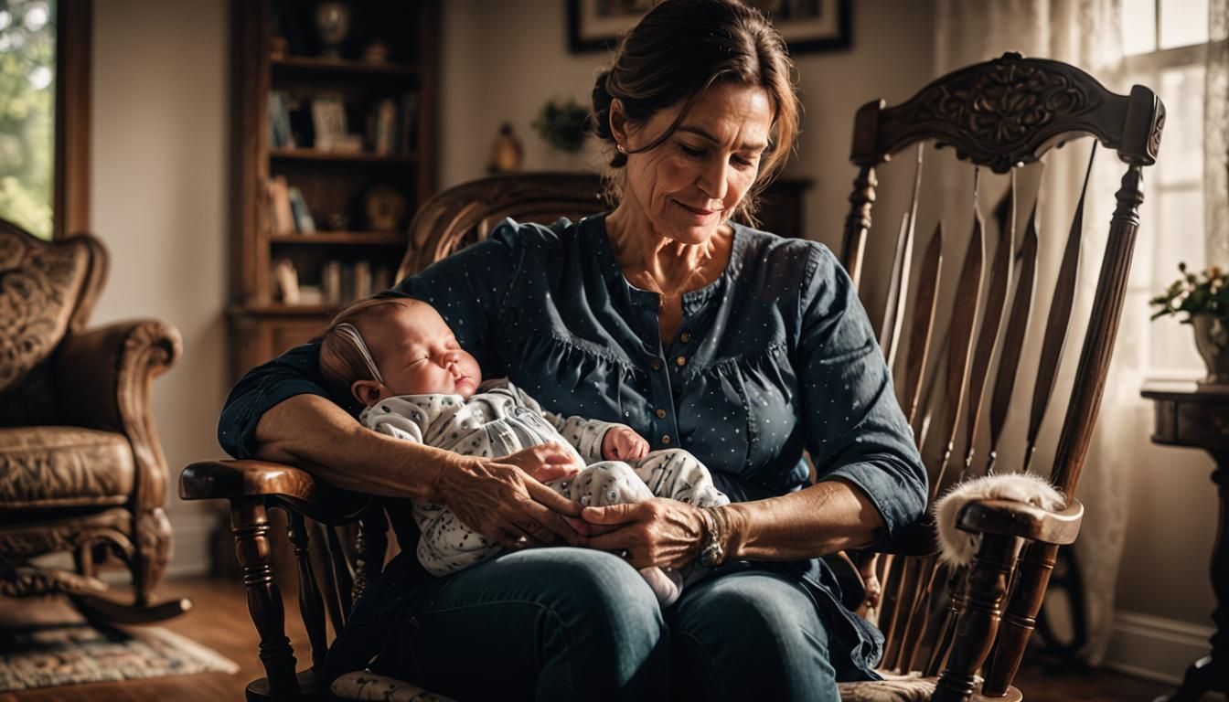 Mother and Baby in Beautiful Home: Hyperrealistic Image