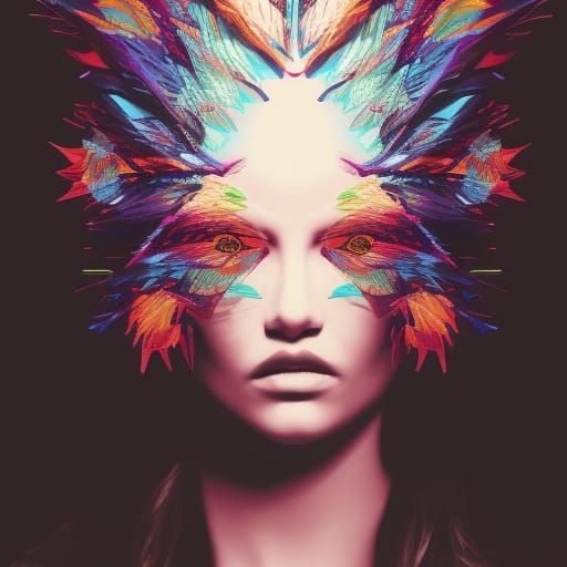 Feather Castle in Clouds: Hyperdetailed Digital Art