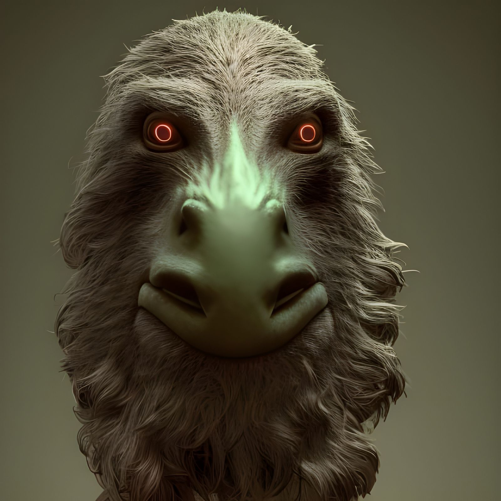 Eldritch Sloth Hybrid Portrait in Dreamlike Horror Style