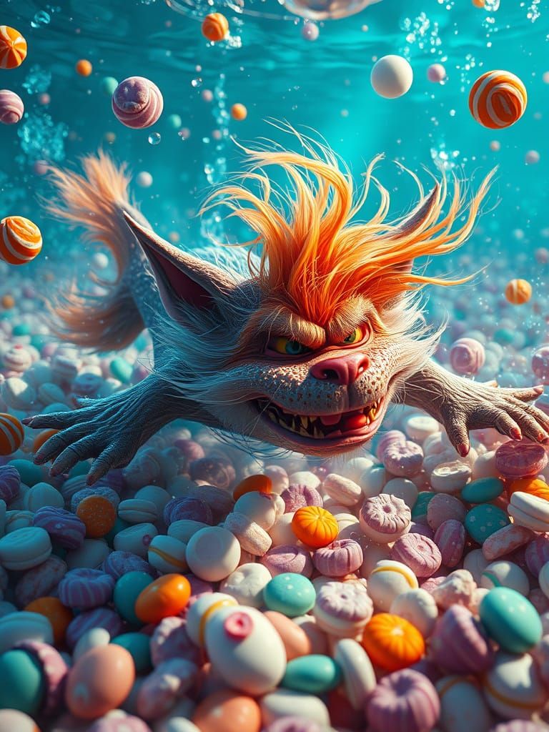 Troll Dog's Sweet Escape: Hyperdetailed Concept Art