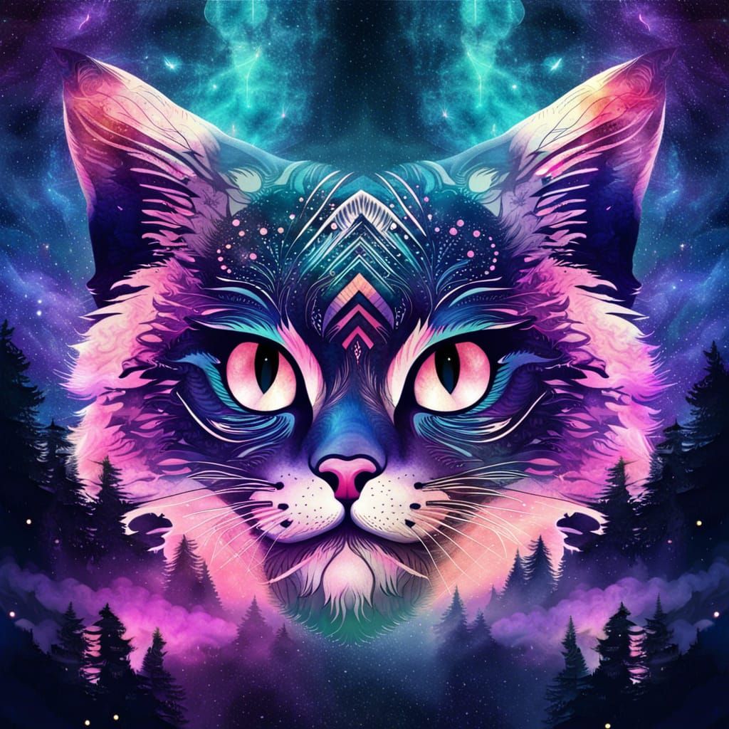 galaxy forest cat