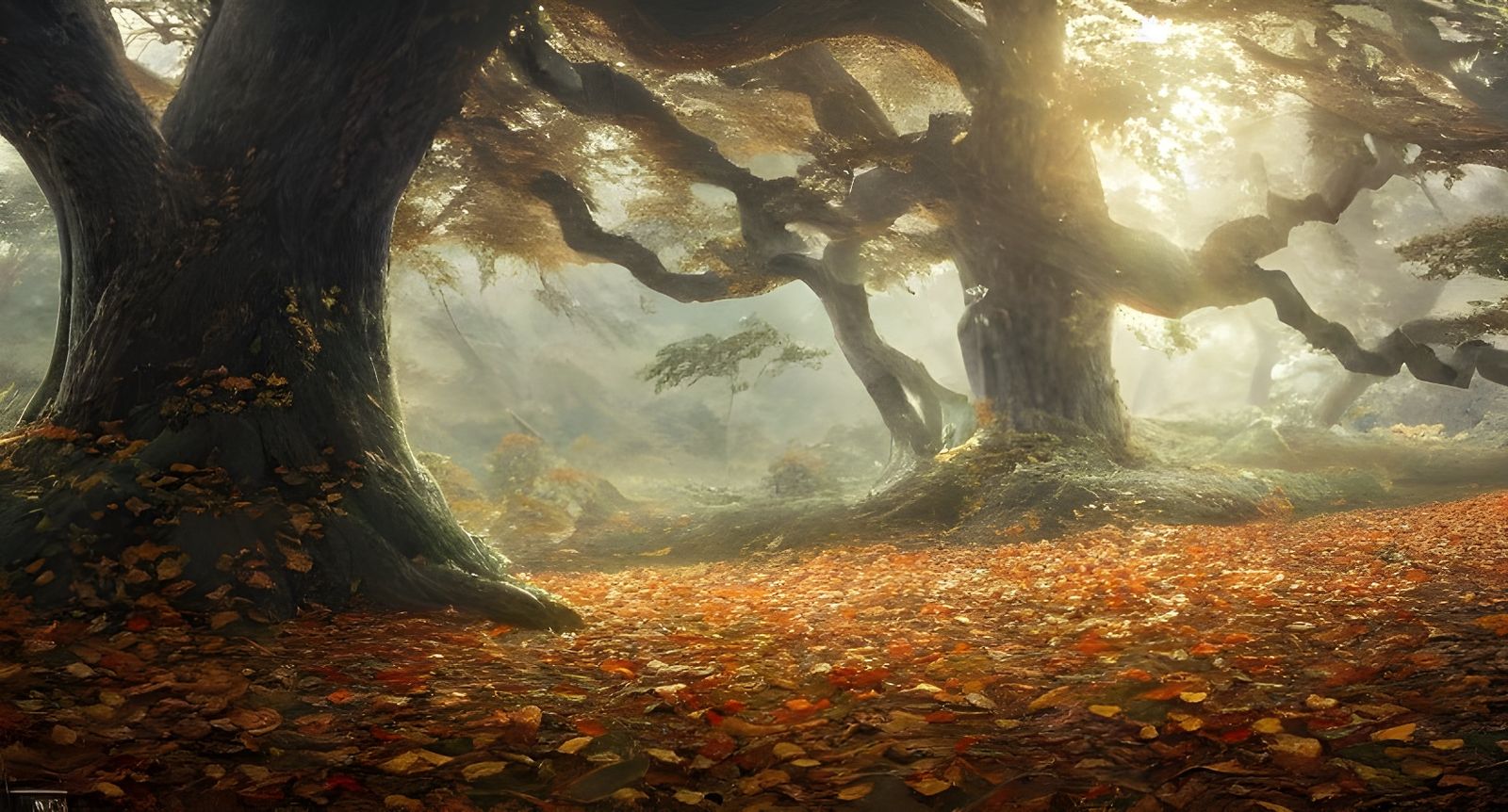 Forest Landscape Art in Digital Painting Style