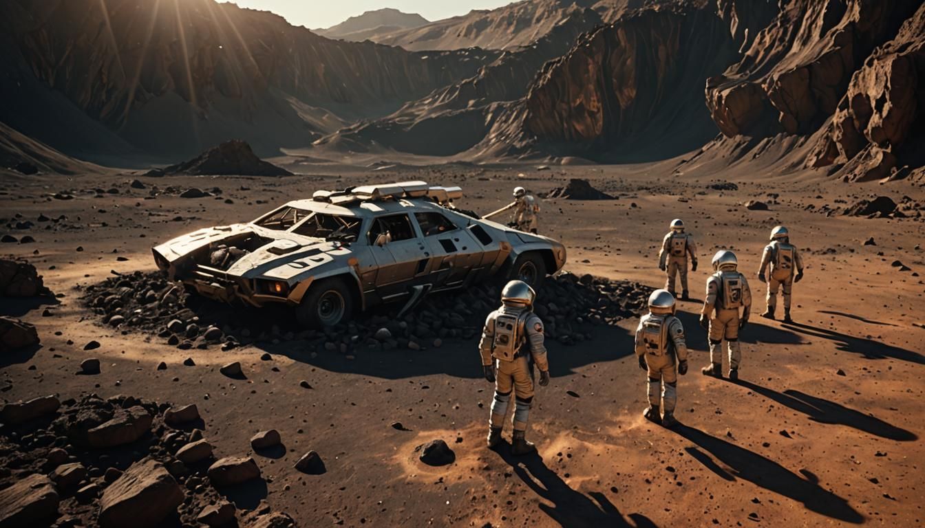 Astronauts Discover Alien Wreckage on Barren Moon