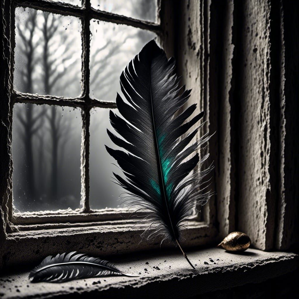 Feather's Gentle Rest on a Windowsill