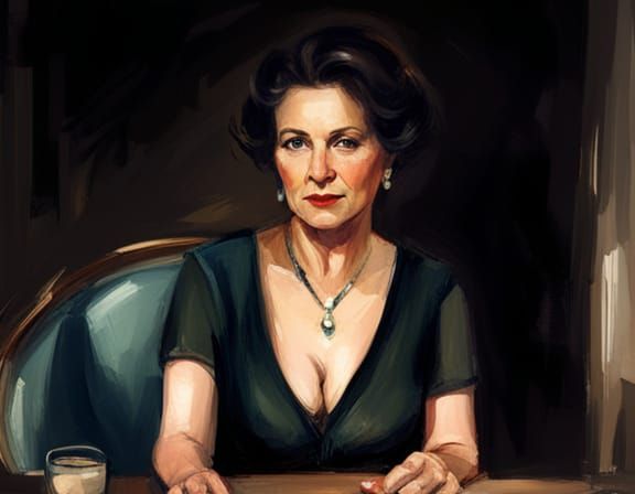 Older Woman sitting at a table