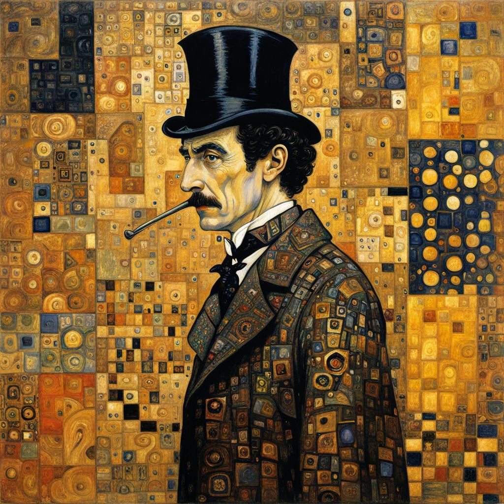 Sherlock Holmes in Gustav Klimt Style