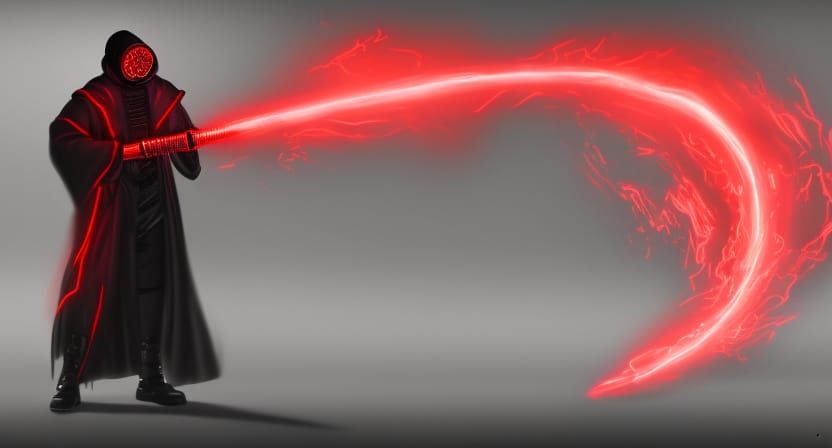 Cyberpunk Wizard with Glowing Sword