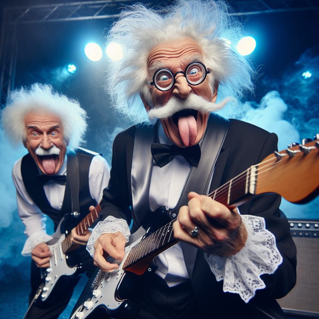 Elderly Scientist Rocks Out on Electric Guitar