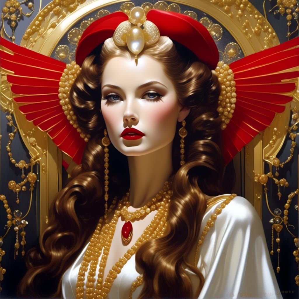 Elegant Noir Portrait of Woman in Latex Lingerie