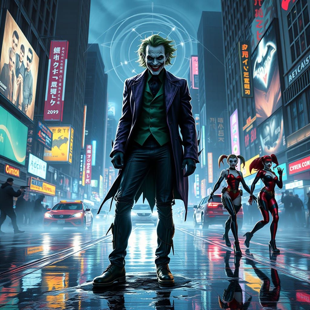 Joker Battles in Cyberpunk Metropolis