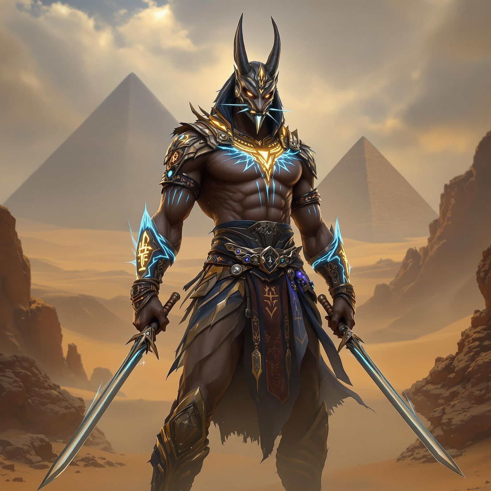 Anubis: Egyptian God of Death in Samurai Style
