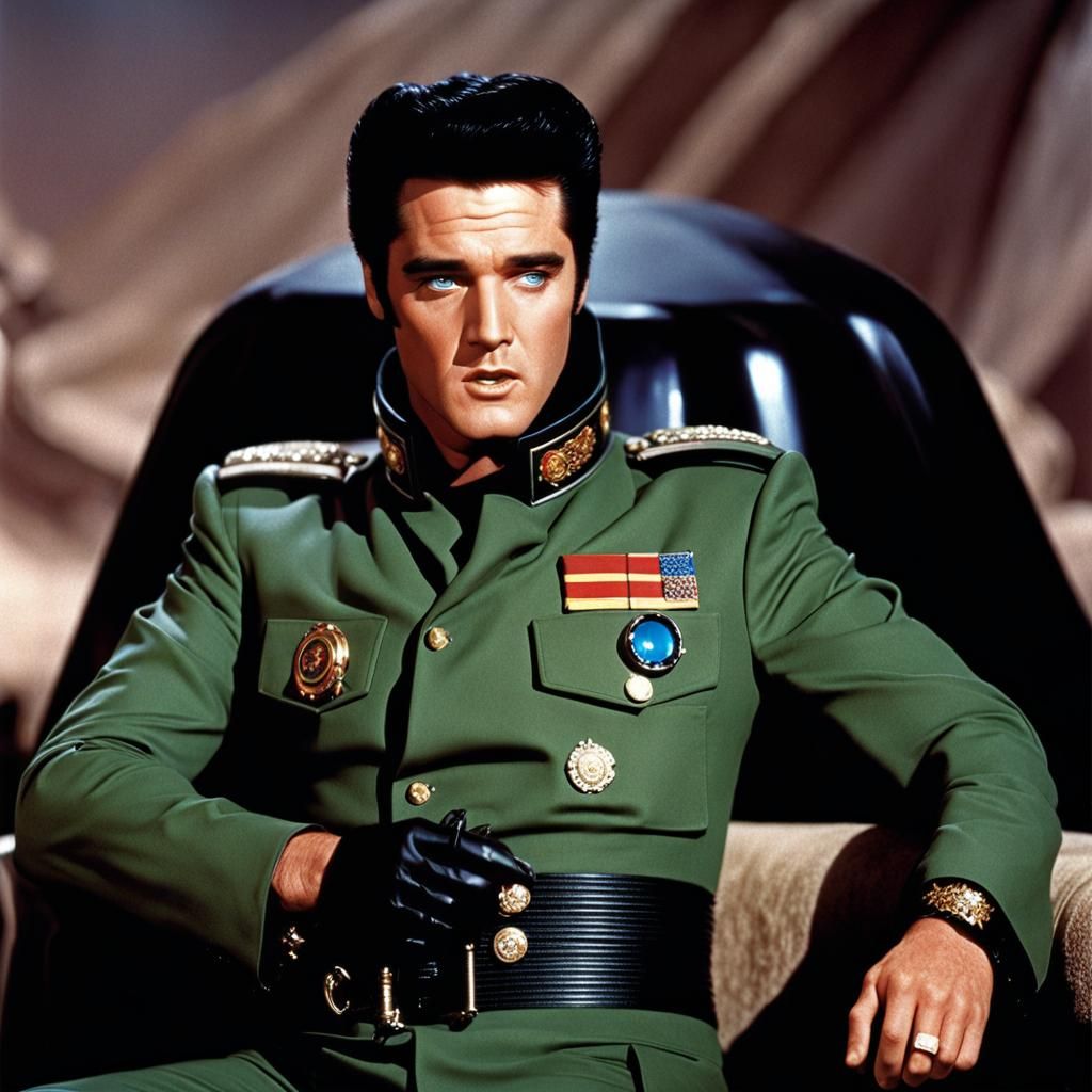 Sci-Fi Portrait: Blue-Eyed Figure in Harkonnen Uniform