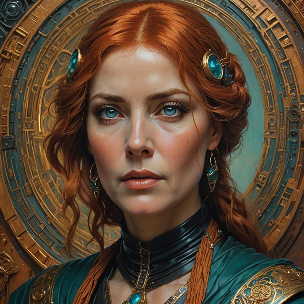 Lady Jessica Portrait in Art Nouveau Style