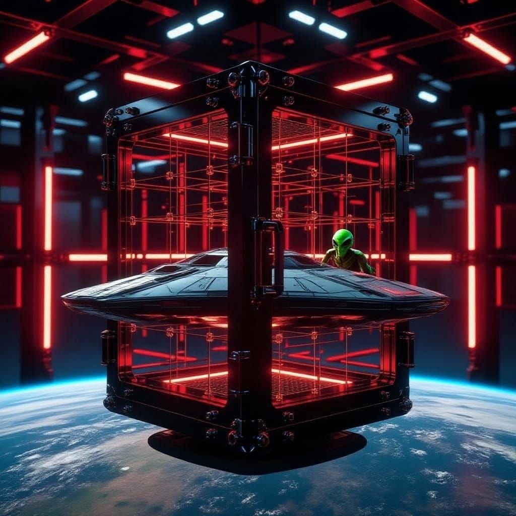 Alien Spaceship Lands on Earth's Surface