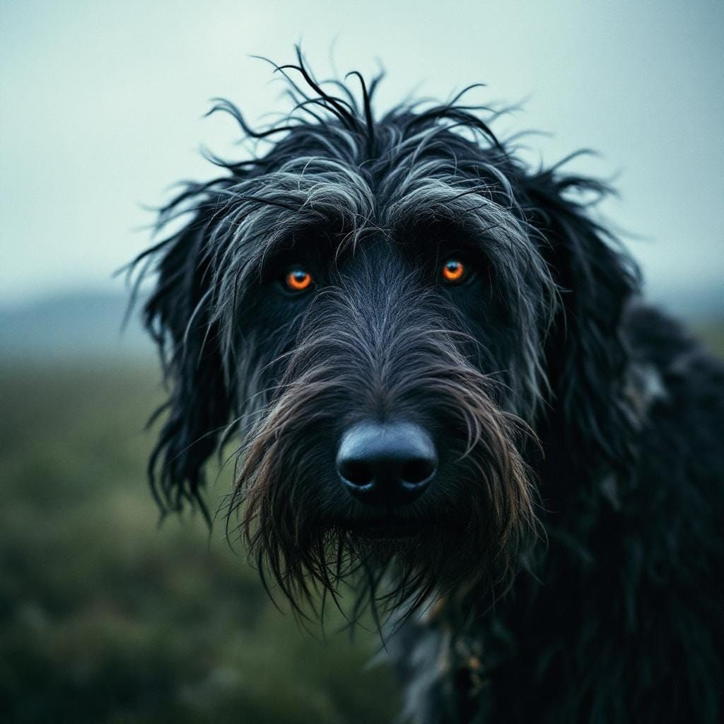 Dramatic Irish Wolfhound in Cinematic Film Still