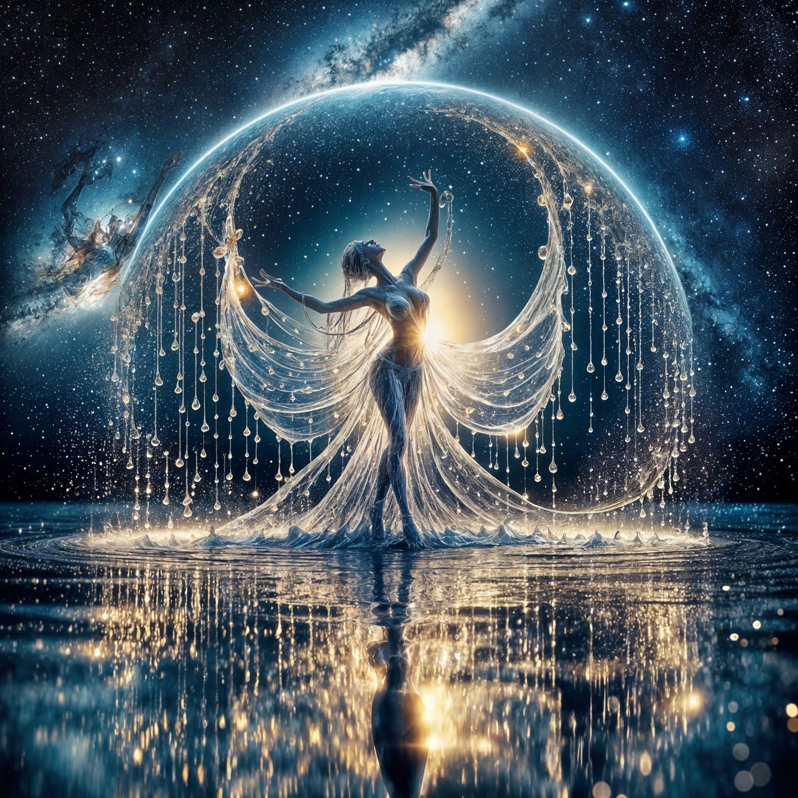 Dancing in the cosmos, where light becomes eternal.