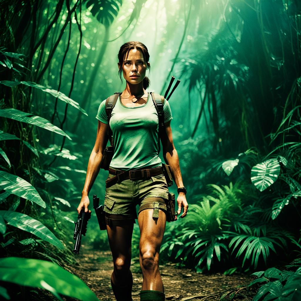 Lara Croft in Jungle Adventure: Cinematic Film Still
