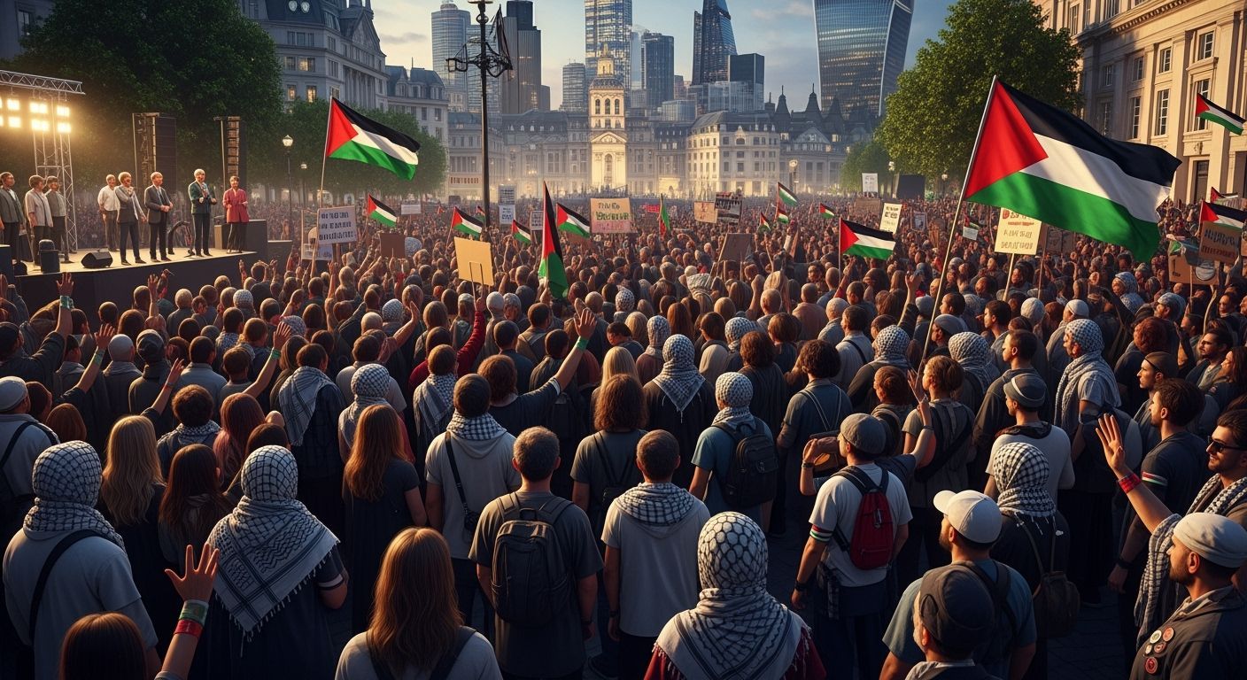 Palestinian Protest in London Square