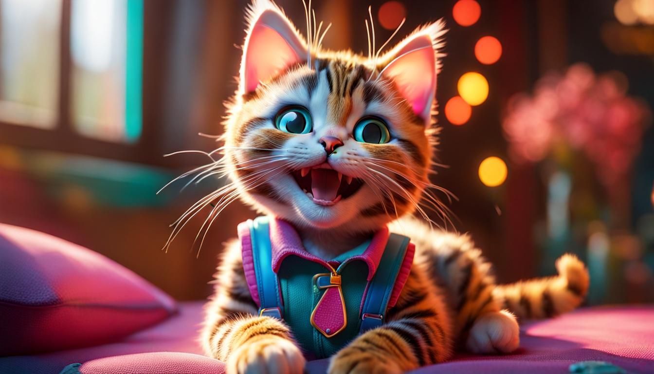 Laughing Kitty Cat: Maximalist Photography in 8K