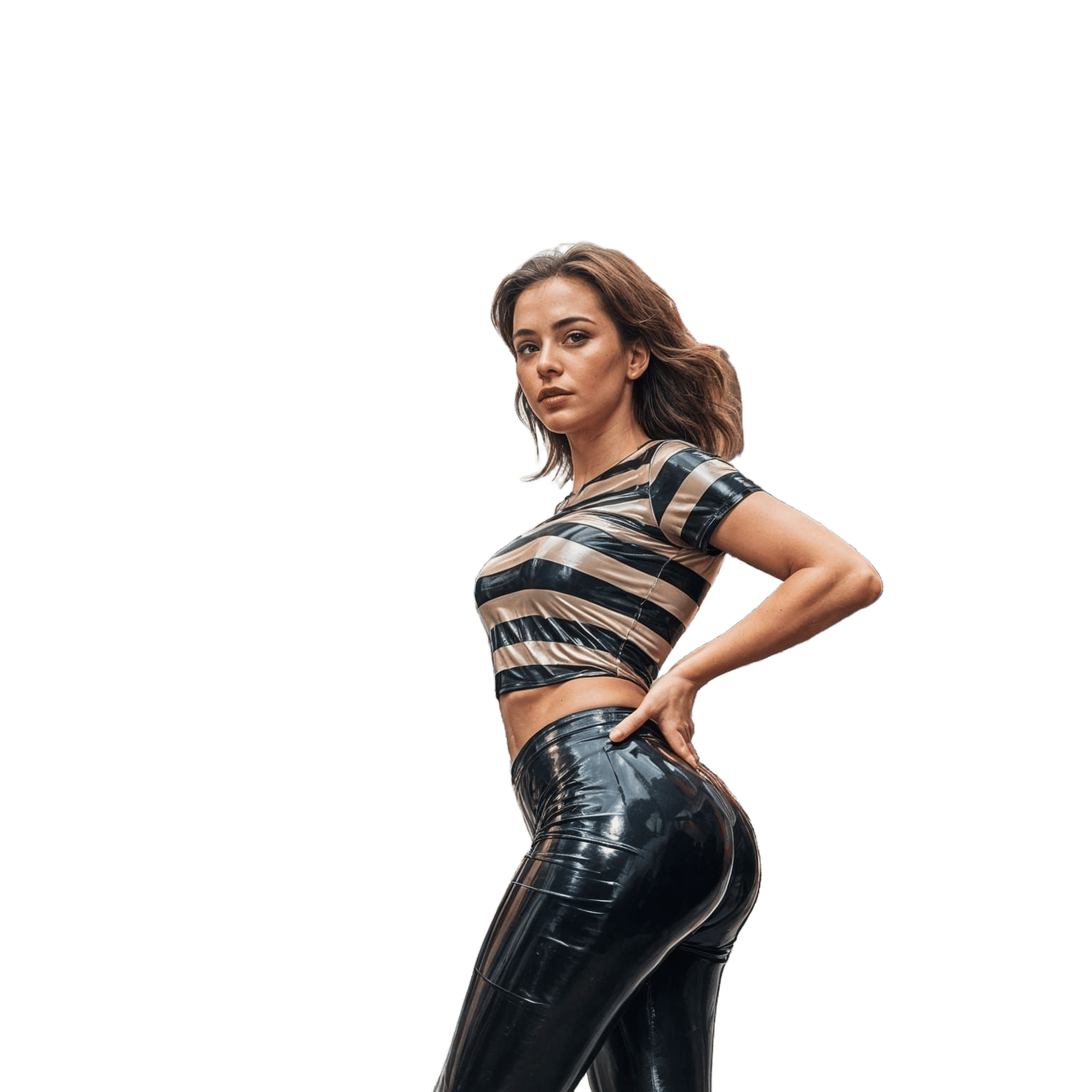 Futuristic Fashion Model in Times Square