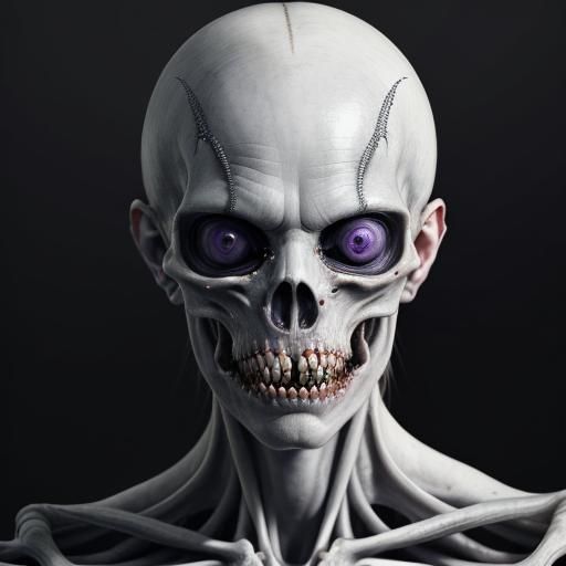 Surreal Body Horror Portrait of Gaunt Figure