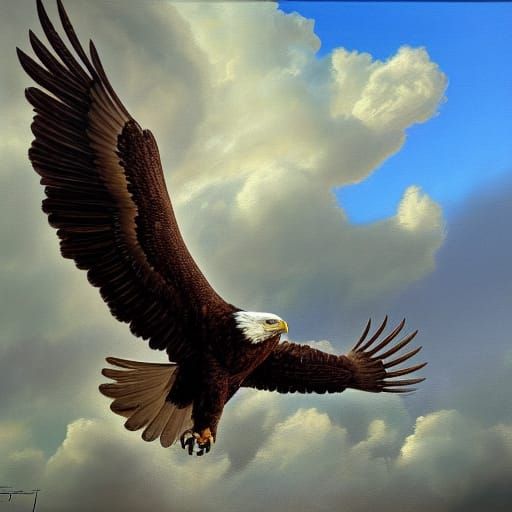 Eagle in Torment: Oil Painting