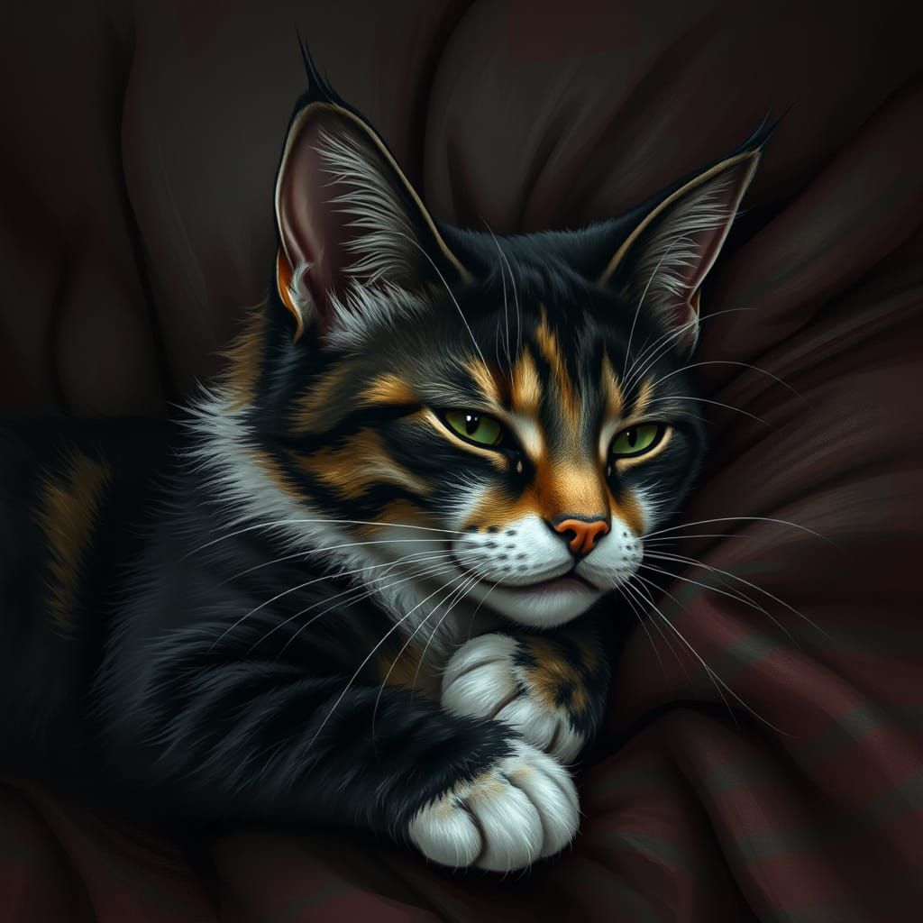 Comforting Gothic Feline Companion in Dreams