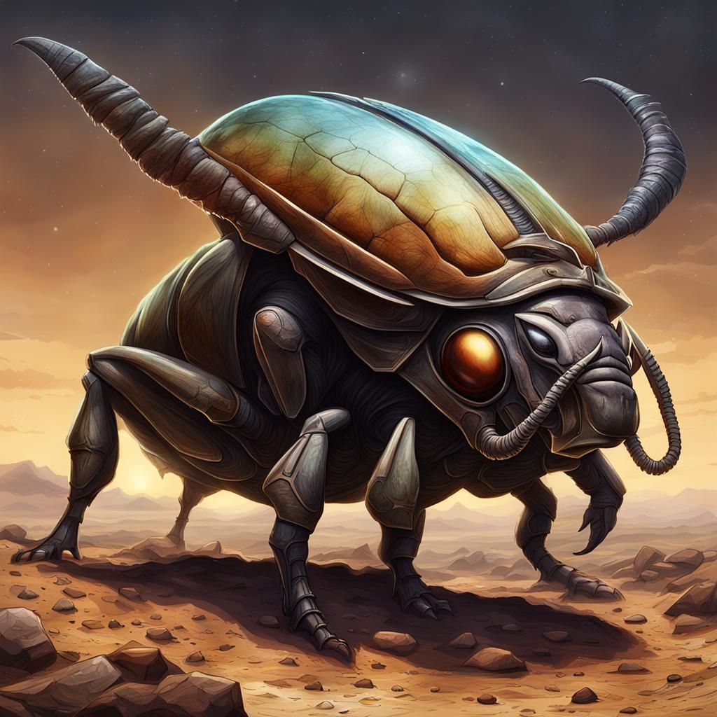 Rhino Beetle Aliens on Distant Exoplanet