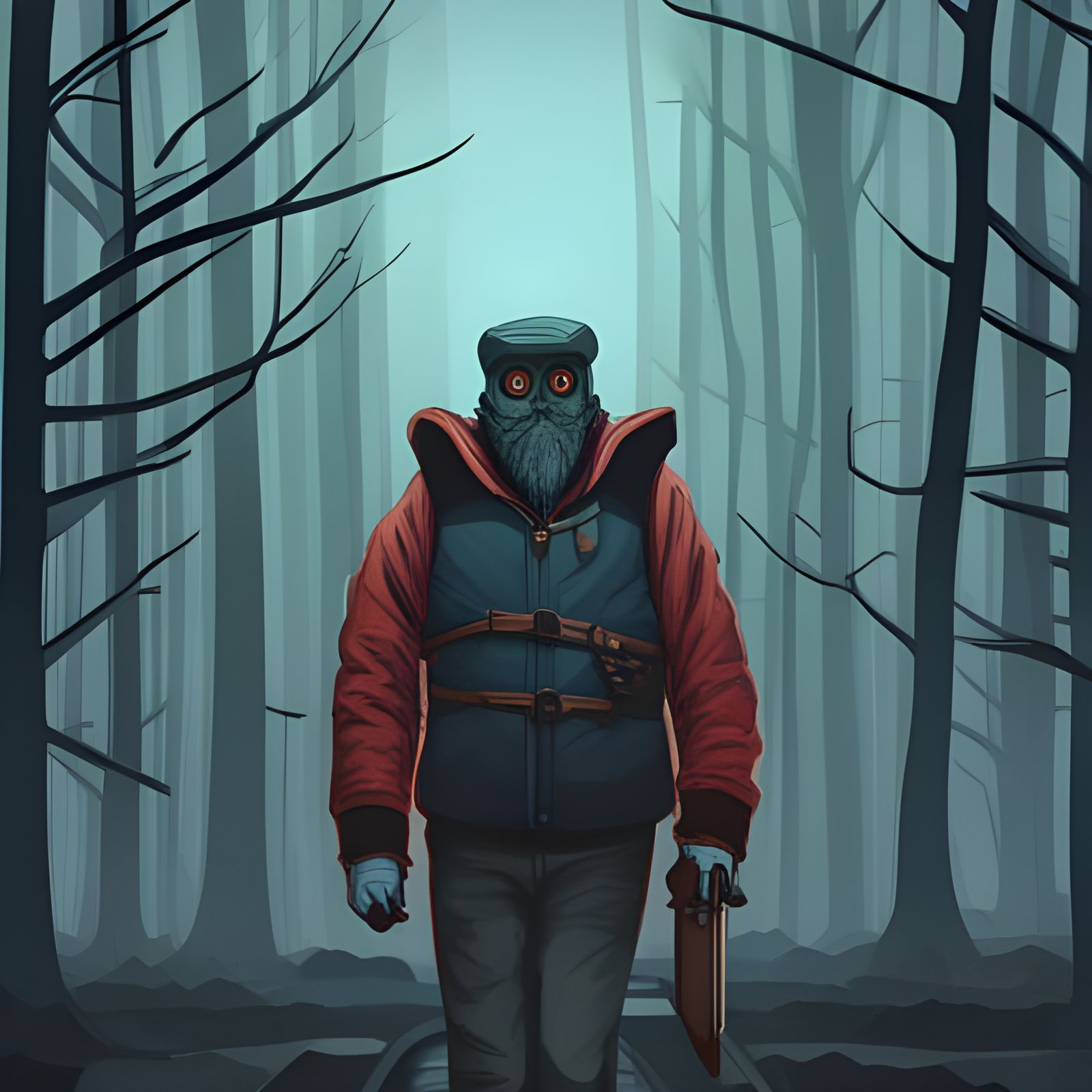 Creepy Fantasy: Timepiece in Gloomy Forest