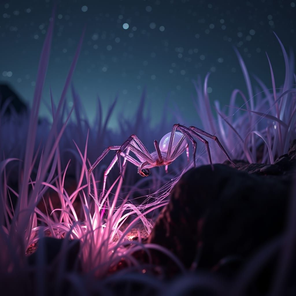 Ethereal Alien Arachnid Emerges from Subterranean Lair