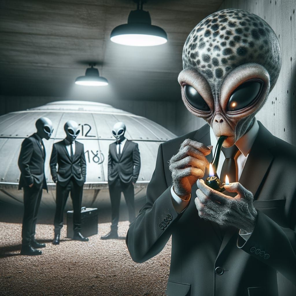 Alien Smokes with Shadowy Figures in Confidential Military B...