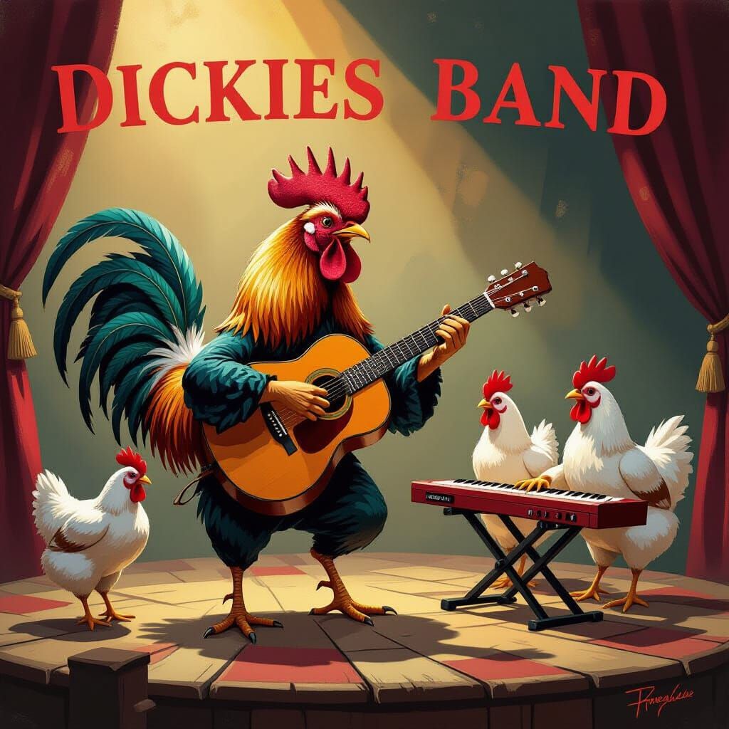 Rooster Rock Star Performs With Singing Chickens