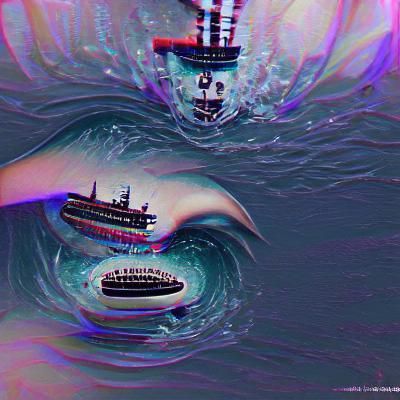 Eerie Submerged Machinery in Murky Depths