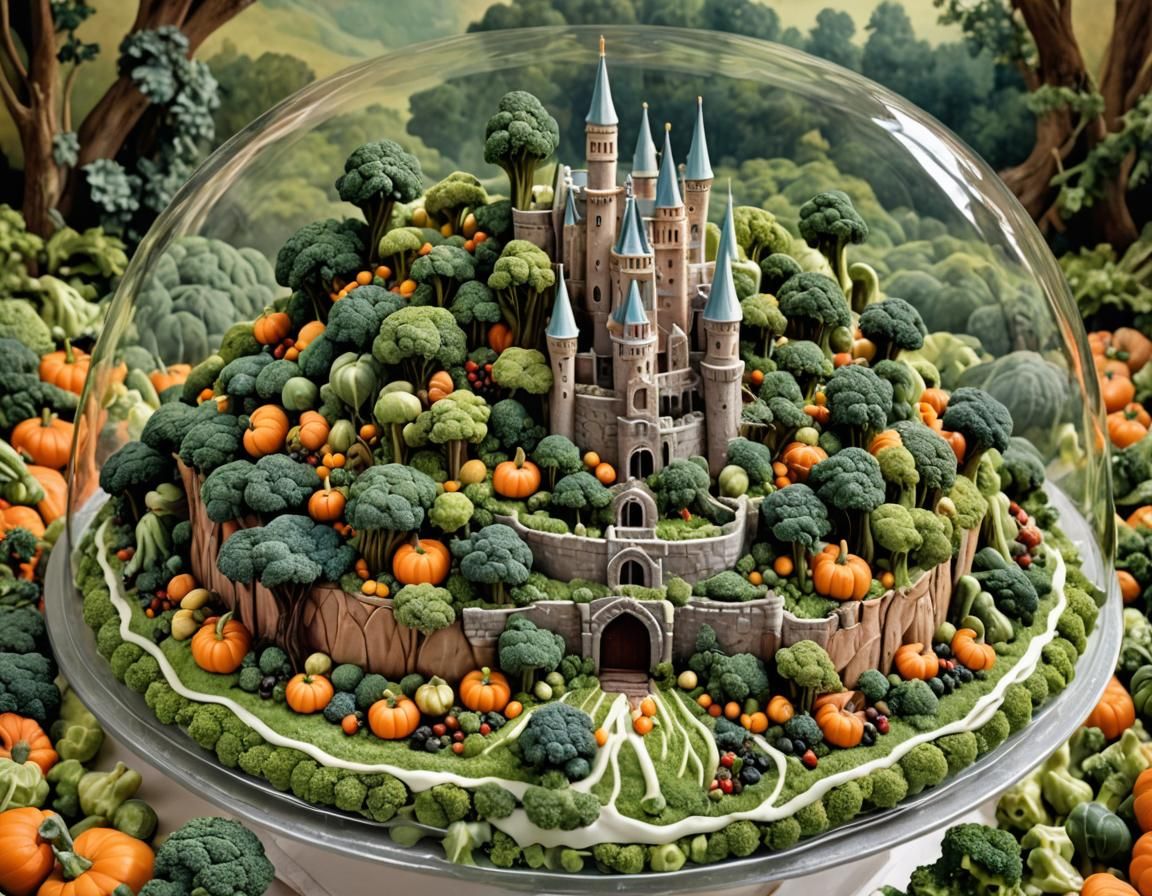 Edible Wedding Cake Castle in Food Landscape