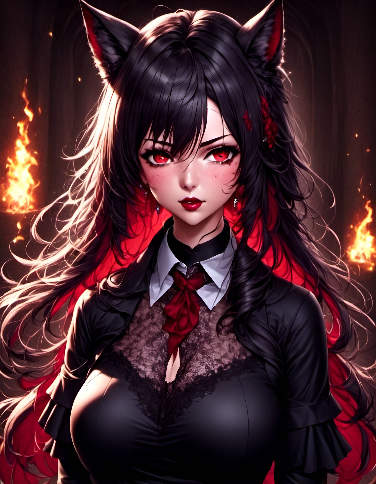 Dark Fantasy Vampire Werewolf Woman in Unreal Engine