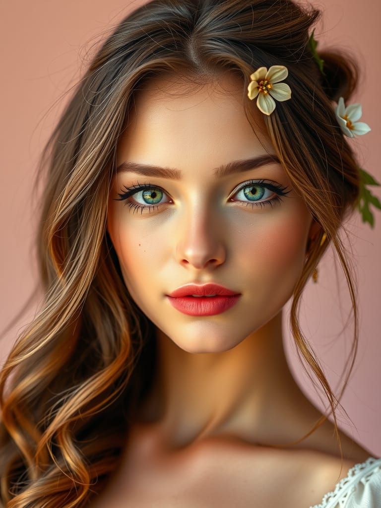 Ethereal Portrait of a Woman in Soft Pastel Hues