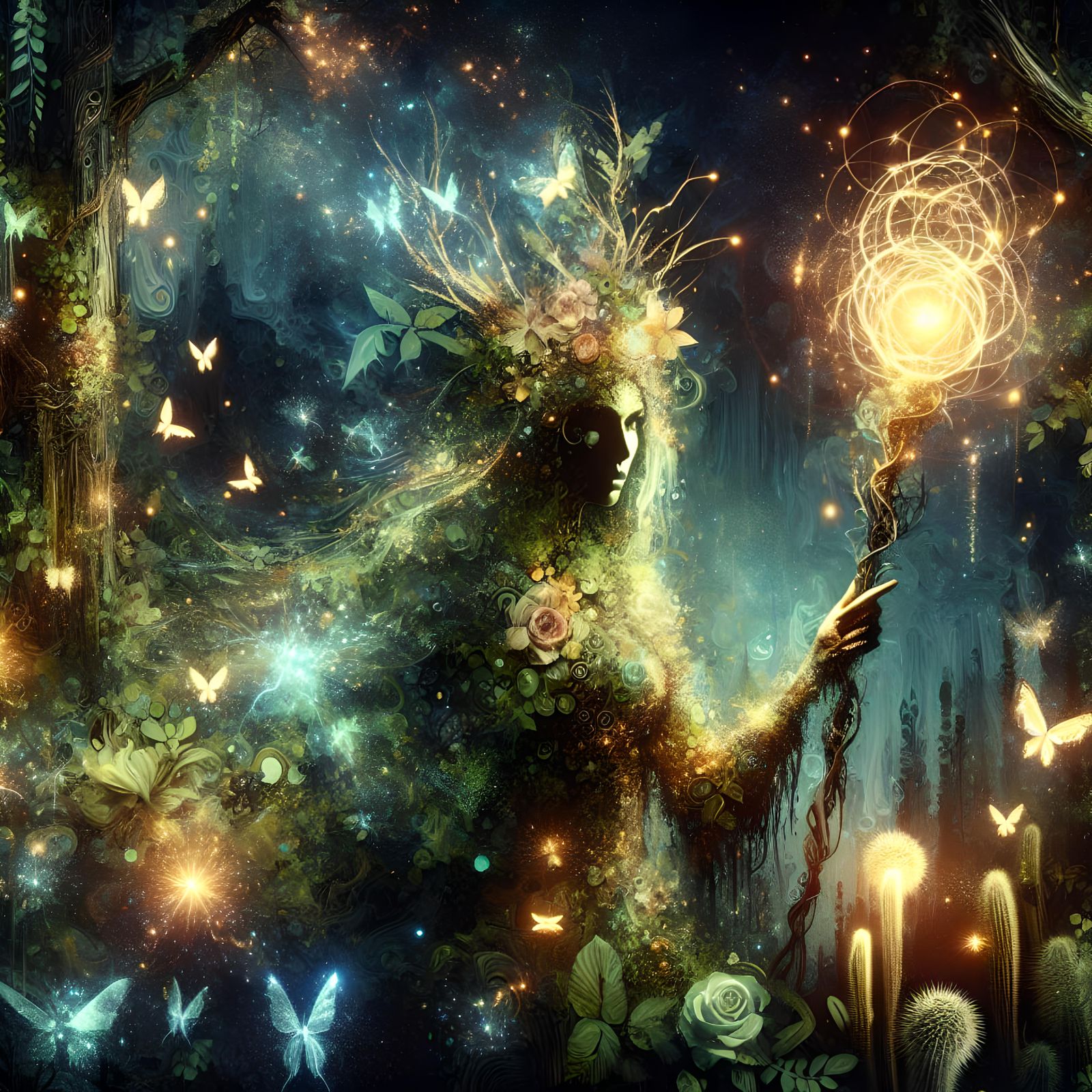 Mystical Mother Nature Enchantress in Fantasycore Style