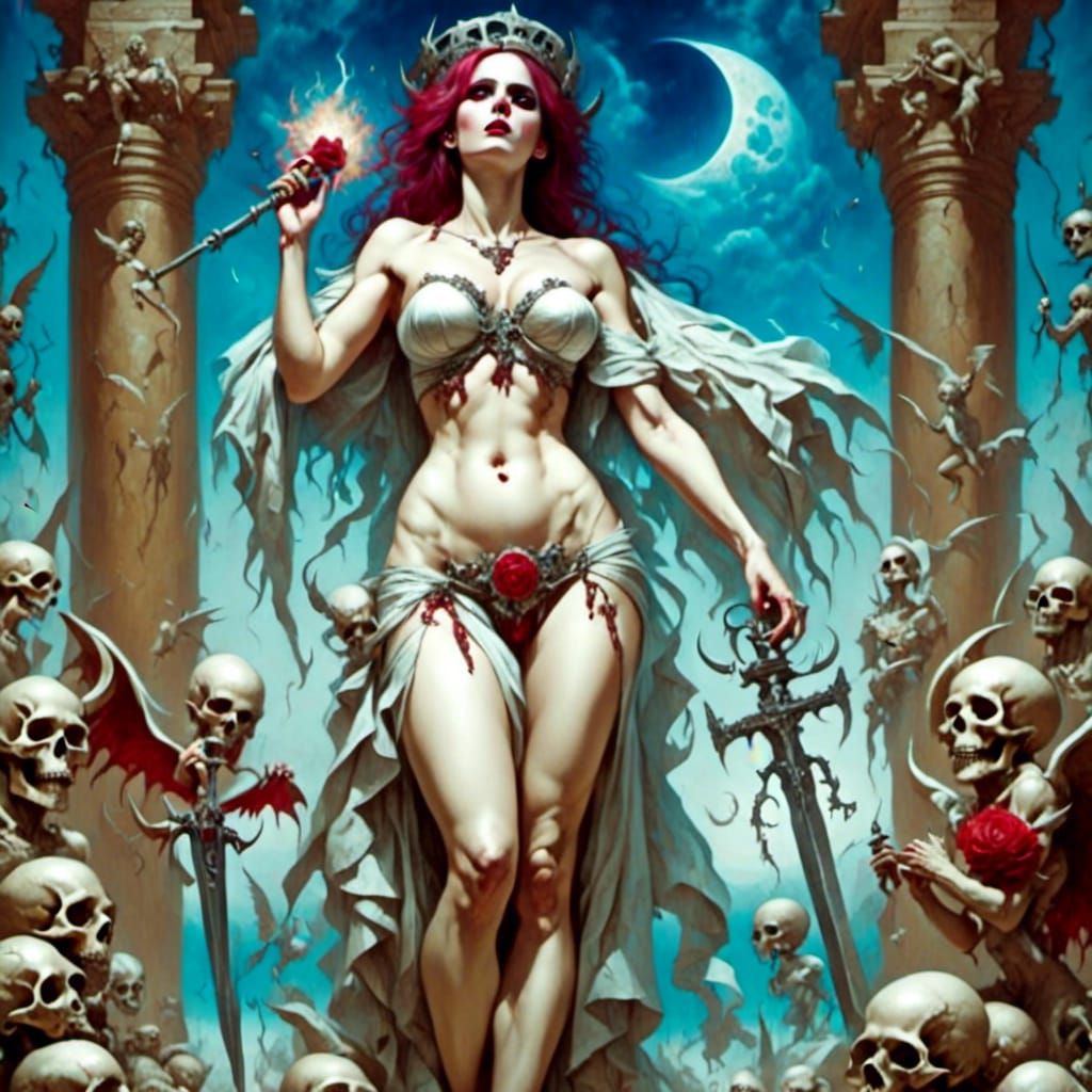 Queen of Purgatory: Digital Surreal Illustration